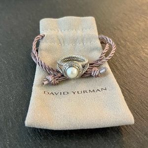 David Yurman Albion Pearl Ring in Sterling Silver with Pavé Diamonds